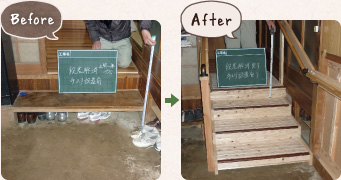 段差解消(手摺り設置)